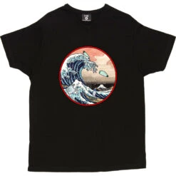 The Great Wave Off Kanagawa (Ocean Plastics) T-Shirt -ThinkWear Collective Sales great wave ocean plastics tshirt black mens v neck tshirt