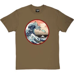 The Great Wave Off Kanagawa (Ocean Plastics) T-Shirt -ThinkWear Collective Sales great wave ocean plastics tshirt olivetshirt