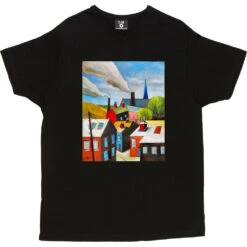 The Red Door In A Northern Scene By Hadrian Richards T-Shirt -ThinkWear Collective Sales hadrian red door tshirt black mens v neck tshirt