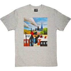 The Red Door In A Northern Scene By Hadrian Richards T-Shirt -ThinkWear Collective Sales hadrian red door tshirt lightoxfordtshirt