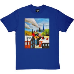 The Red Door In A Northern Scene By Hadrian Richards T-Shirt -ThinkWear Collective Sales hadrian red door tshirt royalbluetshirt