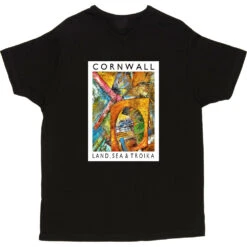 Cornwall: Land, Sea & Troika By Hadrian Richards T-Shirt 17 Cornwall: Land, Sea & Troika By Hadrian Richards T-Shirt -ThinkWear Collective Sales hadrian richards cornwall land sea troika tshirt black mens v neck tshirt