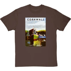 Cornwall: Padstow Harbour By Hadrian Richards T-Shirt -ThinkWear Collective Sales hadrian richards cornwall padstow harbour tshirt hazelnuttshirt