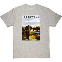 Cornwall: Padstow Harbour By Hadrian Richards T-Shirt -ThinkWear Collective Sales hadrian richards cornwall padstow harbour tshirt lightoxfordtshirt