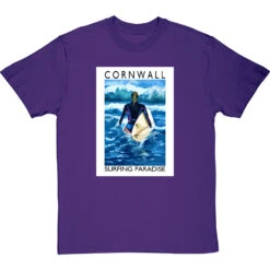 Cornwall: Surfing Paradise By Hadrian Richards T-Shirt -ThinkWear Collective Sales hadrian richards cornwall surfing paradise tshirt purpletshirt
