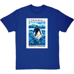 Cornwall: Surfing Paradise By Hadrian Richards T-Shirt -ThinkWear Collective Sales hadrian richards cornwall surfing paradise tshirt royalbluetshirt