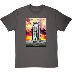Glastonbury: The Tor By Hadrian Richards T-Shirt -ThinkWear Collective Sales hadrian richards glastonbury the tor tshirt charcoaltshirt