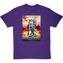 Glastonbury: The Tor By Hadrian Richards T-Shirt -ThinkWear Collective Sales hadrian richards glastonbury the tor tshirt purpletshirt