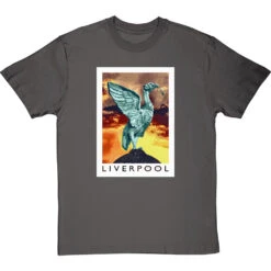 Liverpool Travel Print By Hadrian Richards T-Shirt -ThinkWear Collective Sales hadrian richards liverpool travel print tshirt charcoaltshirt