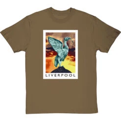 Liverpool Travel Print By Hadrian Richards T-Shirt -ThinkWear Collective Sales hadrian richards liverpool travel print tshirt olivetshirt