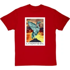 Liverpool Travel Print By Hadrian Richards T-Shirt -ThinkWear Collective Sales hadrian richards liverpool travel print tshirt redtshirt