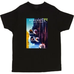 Newcastle Ouseburn By Hadrian Richards T-Shirt -ThinkWear Collective Sales hadrian richards newcastle ouseburn tshirt black mens v neck tshirt