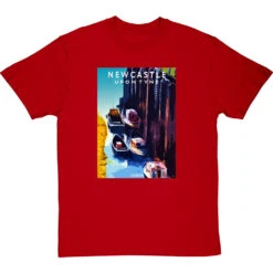 Newcastle Ouseburn By Hadrian Richards T-Shirt -ThinkWear Collective Sales hadrian richards newcastle ouseburn tshirt redtshirt