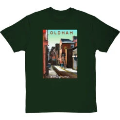 Oldham: If Walls Could Talk By Hadrian Richards T-Shirt -ThinkWear Collective Sales hadrian richards oldham if walls could talk tshirt bottlegreentshirt