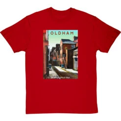 Oldham: If Walls Could Talk By Hadrian Richards T-Shirt -ThinkWear Collective Sales hadrian richards oldham if walls could talk tshirt redtshirt