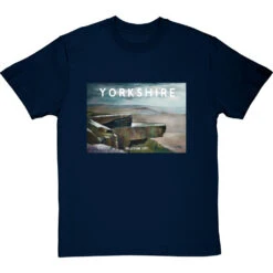 Yorkshire: Millstone Grit By Hadrian Richards T-Shirt -ThinkWear Collective Sales hadrian richards yorkshire millstone grit tshirt navybluetshirt