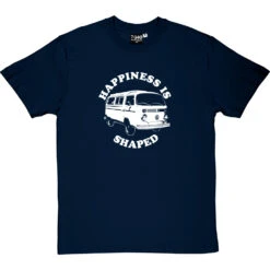 Happiness Is Camper Shaped T-Shirt -ThinkWear Collective Sales happiness is camper shaped tshirt navybluetshirt