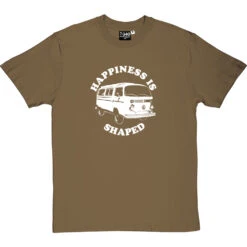 Happiness Is Camper Shaped T-Shirt -ThinkWear Collective Sales happiness is camper shaped tshirt olivetshirt