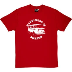 Happiness Is Camper Shaped T-Shirt -ThinkWear Collective Sales happiness is camper shaped tshirt redtshirt