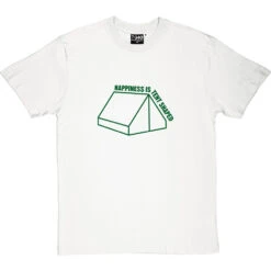 Happiness Is Tent Shaped T-Shirt -ThinkWear Collective Sales happiness is tent shaped tshirt 14 whitetshirt