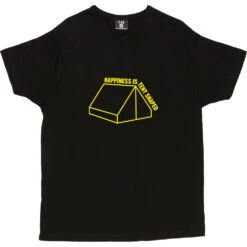 Happiness Is Tent Shaped T-Shirt -ThinkWear Collective Sales happiness is tent shaped tshirt 6 black mens v neck tshirt