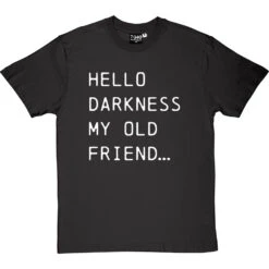 Hello Darkness My Old Friend Lyrics T Shirt T-Shirt -ThinkWear Collective Sales hello darkness tshirt 2 charcoaltshirt
