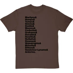 Hill Types Line-Up T-Shirt