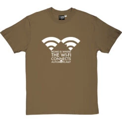 Home Is Where The Wifi Connects Automatically T-Shirt -ThinkWear Collective Sales home is where the wifi tshirt 2 olivetshirt