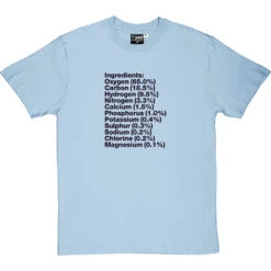 Human Body Ingredients T-Shirt -ThinkWear Collective Sales human body ingredients tshirt 1 skybluetshirt