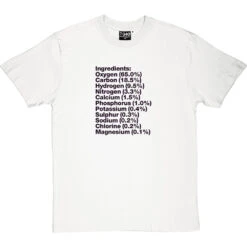 Human Body Ingredients T-Shirt -ThinkWear Collective Sales human body ingredients tshirt 1 whitetshirt
