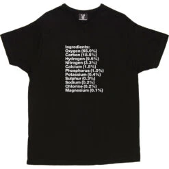 Human Body Ingredients T-Shirt -ThinkWear Collective Sales human body ingredients tshirt 2 black mens v neck tshirt