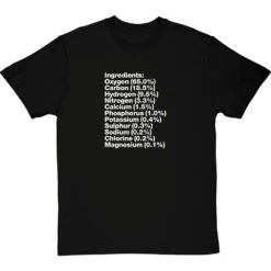 Human Body Ingredients T-Shirt -ThinkWear Collective Sales human body ingredients tshirt 2 blacktshirt