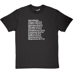 Human Body Ingredients T-Shirt -ThinkWear Collective Sales human body ingredients tshirt 2 charcoaltshirt