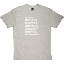 Human Body Ingredients T-Shirt -ThinkWear Collective Sales human body ingredients tshirt 2 lightoxfordtshirt