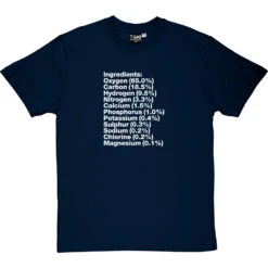 Human Body Ingredients T-Shirt -ThinkWear Collective Sales human body ingredients tshirt 2 navybluetshirt