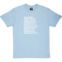 Human Body Ingredients T-Shirt -ThinkWear Collective Sales human body ingredients tshirt 2 skybluetshirt