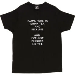 I Came Here To Drink Tea And Kick Ass T-Shirt -ThinkWear Collective Sales i came here to drink tea tshirt 2 black mens v neck tshirt