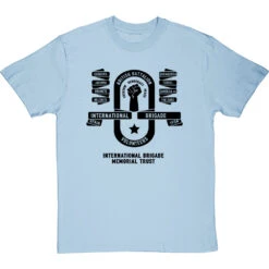 International Brigade Memorial Trust: British Battalion (One Colour) T-Shirt -ThinkWear Collective Sales ibmt british batallion mono tshirt 1 skybluetshirt