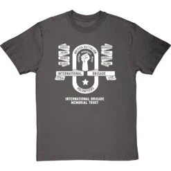 International Brigade Memorial Trust: British Battalion (One Colour) T-Shirt -ThinkWear Collective Sales ibmt british batallion mono tshirt 2 charcoaltshirt