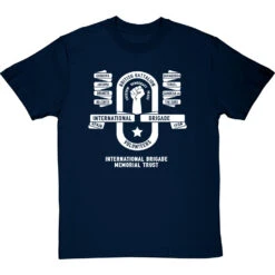 International Brigade Memorial Trust: British Battalion (One Colour) T-Shirt -ThinkWear Collective Sales ibmt british batallion mono tshirt 2 navybluetshirt