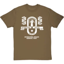 International Brigade Memorial Trust: British Battalion (One Colour) T-Shirt -ThinkWear Collective Sales ibmt british batallion mono tshirt 2 olivetshirt