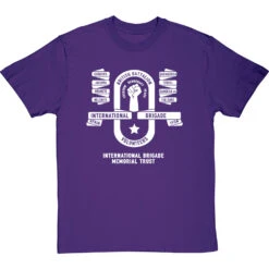 International Brigade Memorial Trust: British Battalion (One Colour) T-Shirt -ThinkWear Collective Sales ibmt british batallion mono tshirt 2 purpletshirt