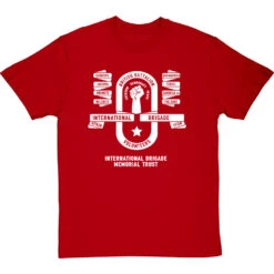 International Brigade Memorial Trust: British Battalion (One Colour) T-Shirt -ThinkWear Collective Sales ibmt british batallion mono tshirt 2 redtshirt