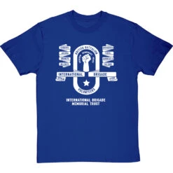 International Brigade Memorial Trust: British Battalion (One Colour) T-Shirt -ThinkWear Collective Sales ibmt british batallion mono tshirt 2 royalbluetshirt