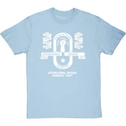 International Brigade Memorial Trust: British Battalion (One Colour) T-Shirt -ThinkWear Collective Sales ibmt british batallion mono tshirt 2 skybluetshirt
