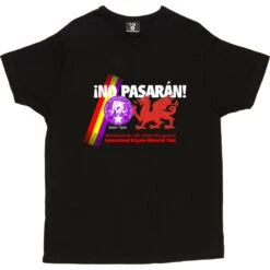 International Brigade Memorial Trust: Wales T-Shirt -ThinkWear Collective Sales ibmt wales tshirt 178 black mens v neck tshirt