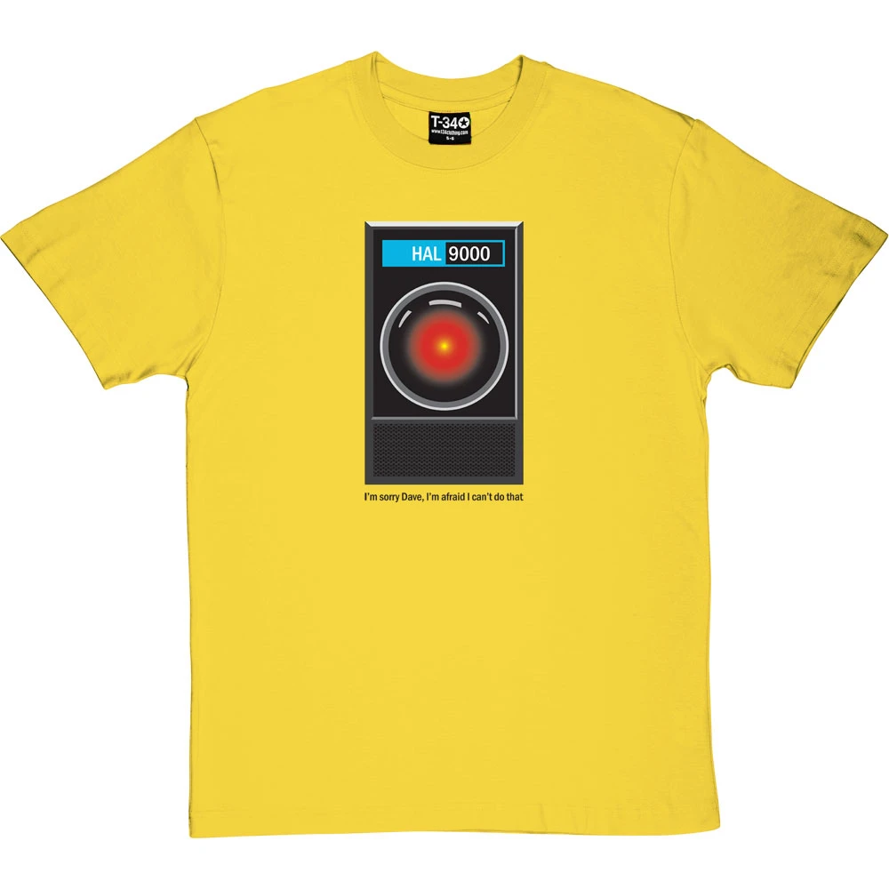 HAL9000: "I'm Sorry Dave" T Shirt T-Shirt 5 HAL9000: "I'm Sorry Dave" T Shirt T-Shirt - Image 5