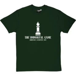 The Immortal Game: Anderssen V Kieseritzky 1851 T-Shirt -ThinkWear Collective Sales immortal game tshirt 2 bottlegreentshirt
