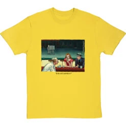 "Is He Still Out There?" T-Shirt -ThinkWear Collective Sales is he still out there tshirt 1 yellowtshirt