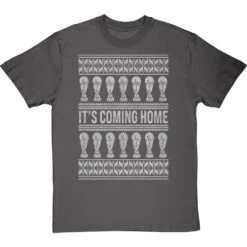 It's Coming Home Christmas Jumper T-Shirt -ThinkWear Collective Sales its coming home christmas jumper tshirt 2 charcoaltshirt